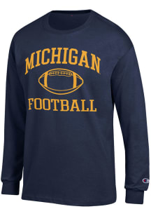 Champion Michigan Wolverines Blue Football Football Jersey Long Sleeve T Shirt