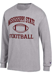 Champion Mississippi State Bulldogs Grey Football Football Jersey Long Sleeve T Shirt
