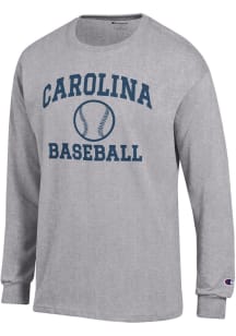 Champion North Carolina Tar Heels Grey Baseball Jersey Long Sleeve T Shirt