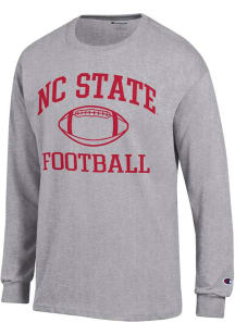 Champion NC State Wolfpack Grey Football Football Jersey Long Sleeve T Shirt