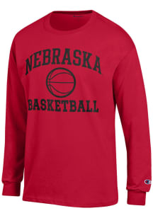 Champion Nebraska Cornhuskers Red Basketball Jersey Long Sleeve T Shirt