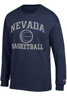 Champion Nevada Wolf Pack Navy Blue Basketball Jersey Long Sleeve T Shirt