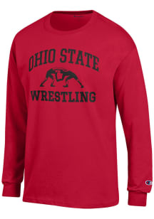 Champion Ohio State Buckeyes Red Wrestling Jersey Long Sleeve T Shirt