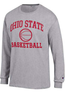 Champion Ohio State Buckeyes Grey Basketball Jersey Long Sleeve T Shirt