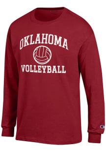 Champion Oklahoma Sooners Cardinal Volleyball Jersey Long Sleeve T Shirt