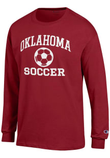 Champion Oklahoma Sooners Cardinal Soccer Jersey Long Sleeve T Shirt