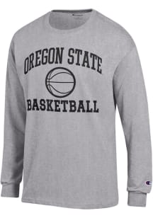 Champion Oregon State Beavers Grey Basketball Jersey Long Sleeve T Shirt