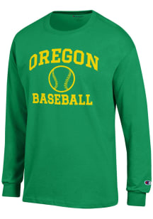 Champion Oregon Ducks Kelly Green Baseball Jersey Long Sleeve T Shirt
