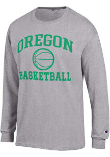Champion Oregon Ducks Grey Basketball Jersey Long Sleeve T Shirt