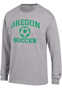 Champion Oregon Ducks Grey Soccer Jersey Long Sleeve T Shirt