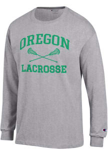 Champion Oregon Ducks Grey Lacrosse Jersey Long Sleeve T Shirt