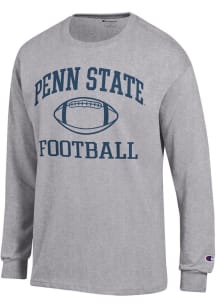 Champion Penn State Nittany Lions Grey Football Football Jersey Long Sleeve T Shirt