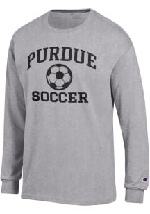 Champion Purdue Boilermakers Grey Soccer Jersey Long Sleeve T Shirt