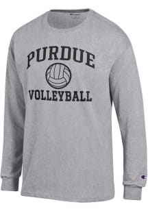 Champion Purdue Boilermakers Grey Volleyball Jersey Long Sleeve T Shirt