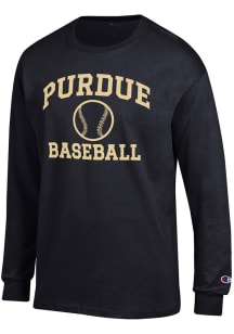 Champion Purdue Boilermakers Black Baseball Jersey Long Sleeve T Shirt
