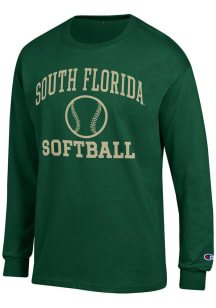 Champion South Florida Bulls Green Softball Jersey Long Sleeve T Shirt