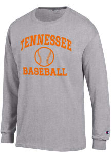 Champion Tennessee Volunteers Grey Baseball Jersey Long Sleeve T Shirt
