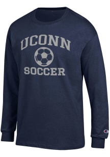 Champion UConn Huskies Navy Blue Soccer Jersey Long Sleeve T Shirt