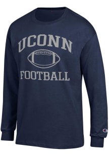 Champion UConn Huskies Navy Blue Football Football Jersey Long Sleeve T Shirt