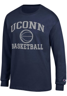 Champion UConn Huskies Navy Blue Basketball Jersey Long Sleeve T Shirt