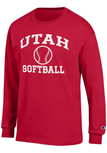 Champion Utah Utes Red Softball Jersey Long Sleeve T Shirt