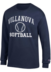 Champion Villanova Wildcats Navy Blue Softball Jersey Long Sleeve T Shirt