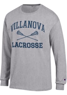 Champion Villanova Wildcats Grey Lacrosse Jersey Long Sleeve T Shirt