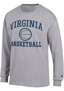 Champion Virginia Cavaliers Grey Basketball Jersey Long Sleeve T Shirt