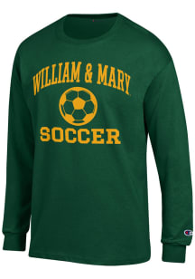 Champion William & Mary Tribe Green Soccer Jersey Long Sleeve T Shirt