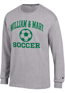 Champion William & Mary Tribe Grey Soccer Jersey Long Sleeve T Shirt