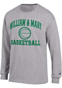 Champion William & Mary Tribe Grey Basketball Jersey Long Sleeve T Shirt