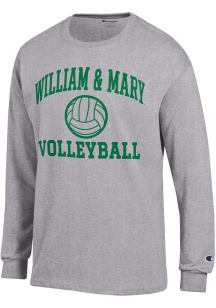 Champion William & Mary Tribe Grey Volleyball Jersey Long Sleeve T Shirt