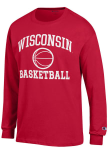 Champion Wisconsin Badgers Red Basketball Jersey Long Sleeve T Shirt