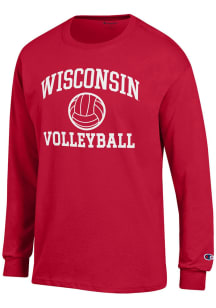 Champion Wisconsin Badgers Red Volleyball Jersey Long Sleeve T Shirt