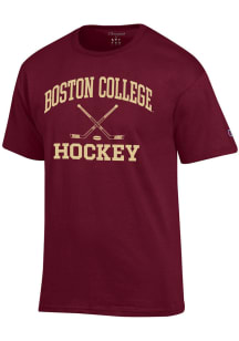 Champion Boston College Eagles Maroon Hockey Jersey Short Sleeve T Shirt