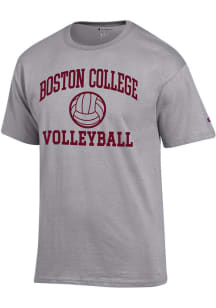 Champion Boston College Eagles Grey Volleyball Jersey Short Sleeve T Shirt