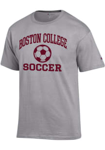 Champion Boston College Eagles Grey Soccer Jersey Short Sleeve T Shirt