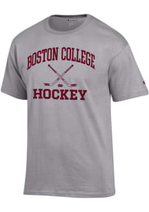 Champion Boston College Eagles Grey Hockey Jersey Short Sleeve T Shirt