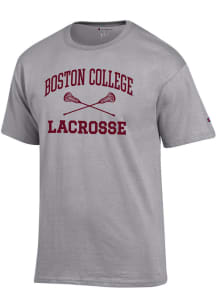 Champion Boston College Eagles Grey Lacrosse Jersey Short Sleeve T Shirt