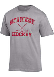 Champion Boston Terriers Grey Hockey Jersey Short Sleeve T Shirt