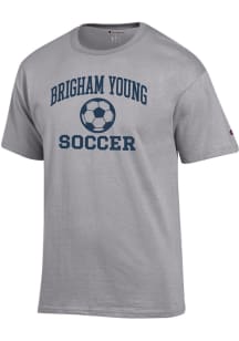 Champion BYU Cougars Grey Soccer Jersey Short Sleeve T Shirt