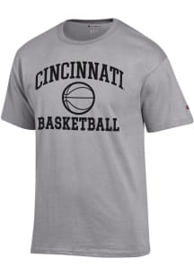 Champion Cincinnati Bearcats Grey Basketball Jersey Short Sleeve T Shirt