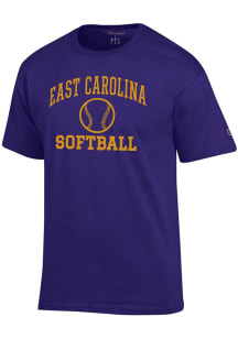 Champion East Carolina Pirates Purple Softball Jersey Short Sleeve T Shirt