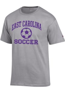 Champion East Carolina Pirates Grey Soccer Jersey Short Sleeve T Shirt