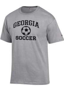 Champion Georgia Bulldogs Grey Soccer Jersey Short Sleeve T Shirt