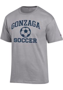 Champion Gonzaga Bulldogs Grey Soccer Jersey Short Sleeve T Shirt