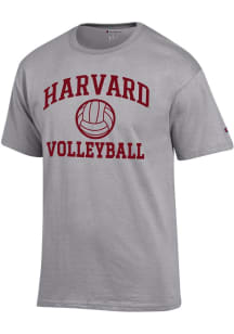Champion Harvard Crimson Grey Volleyball Jersey Short Sleeve T Shirt