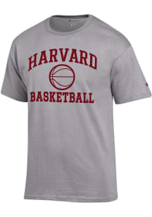Champion Harvard Crimson Grey Basketball Jersey Short Sleeve T Shirt