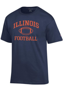 Champion Illinois Fighting Illini Navy Blue Football Football Jersey Short Sleeve T Shirt