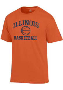 Champion Illinois Fighting Illini Orange Basketball Jersey Short Sleeve T Shirt